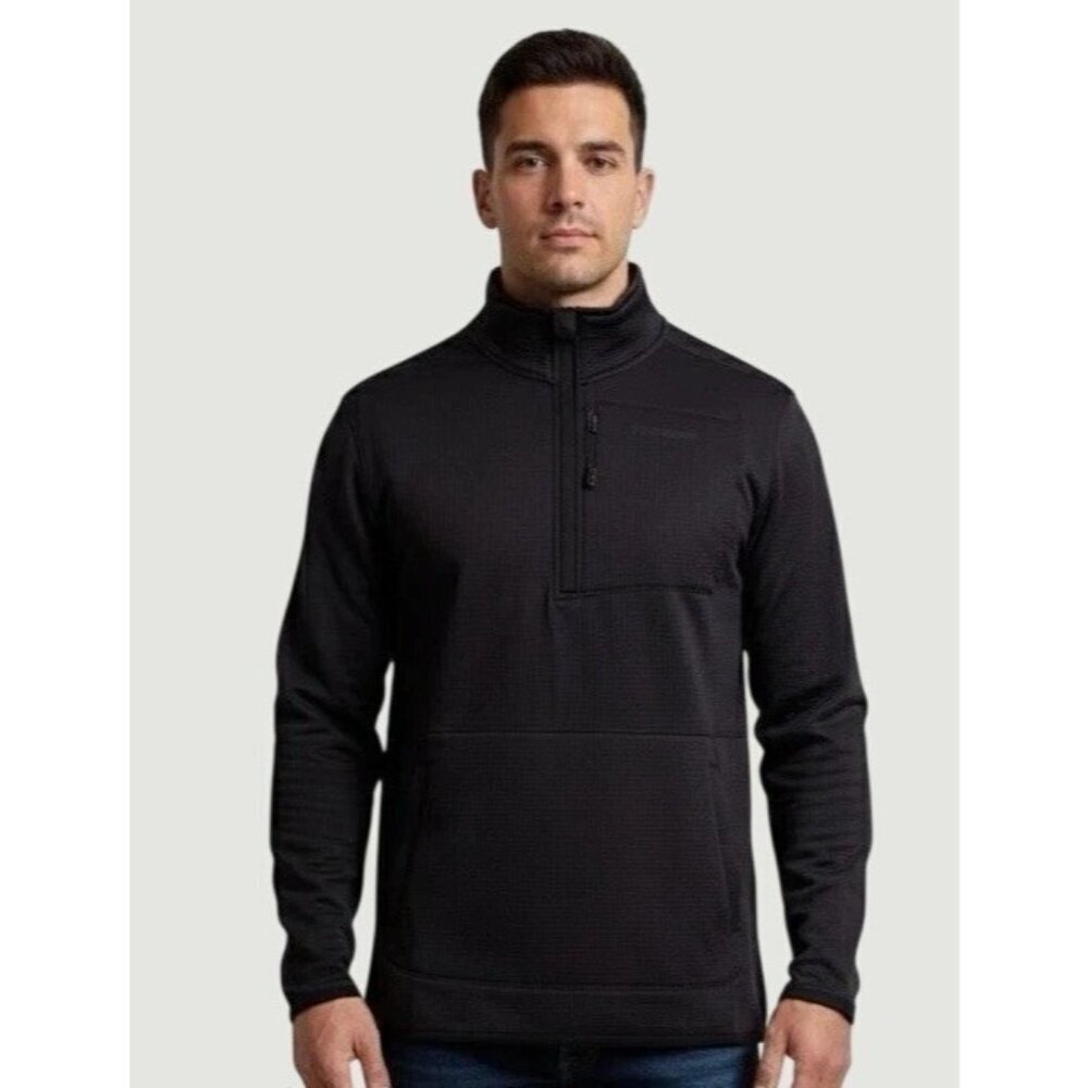 NWOT Merrell Men's M Black 1/4 Zip Pullover Fleece Sweatshirt M0100